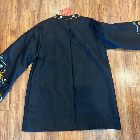 The Hippie Shake Bell NWT Micro Mini 100% Wool Embroidered Boho Dress Plus 20 - Picture 3 of 6